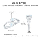 1 CT Minimal Moonstone and Diamond Engagement Ring AAA - Rosec Jewels