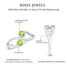 Natural Peridot Toi Et Moi Ring with Diamond Infinity Shank AAA - Rosec Jewels
