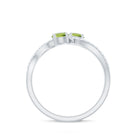 Natural Peridot Toi Et Moi Ring with Diamond Infinity Shank AAA - Rosec Jewels
