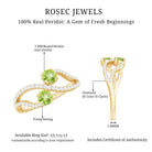 Natural Peridot Toi Et Moi Ring with Diamond Infinity Shank AAA - Rosec Jewels