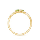 Natural Peridot Toi Et Moi Ring with Diamond Infinity Shank AAA - Rosec Jewels