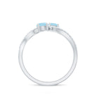 2 Stone Aquamarine and Diamond Infinity Promise Ring for Women AAA - Rosec Jewels