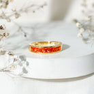 Princess Cut Lab Grown Orange Sapphire Half Eternity Band in Channel Set AAAA - Rosec Jewels