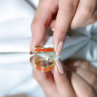 Princess Cut Lab Grown Orange Sapphire Half Eternity Band in Channel Set AAAA - Rosec Jewels