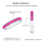 Rosec Jewels-Round Lab Created Pink Sapphire Half Eternity Band in Channel Setting
