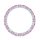 Heart Shape Lab Grown Pink Sapphire Eternity Ring in Claw Setting AAAA - Rosec Jewels