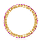 Heart Shape Lab Grown Pink Sapphire Eternity Ring in Claw Setting AAAA - Rosec Jewels