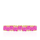 Heart Shape Lab Grown Pink Sapphire Eternity Ring in Claw Setting AAAA - Rosec Jewels