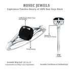 Cushion Black Onyx Split Shank Engagement Ring with Diamond AAA - Rosec Jewels