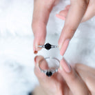 Cushion Black Onyx Split Shank Engagement Ring with Diamond AAA - Rosec Jewels