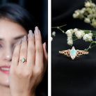 Natural Ethiopian Opal Diamond Engagement Ring with Celtic Knot AAA - Rosec Jewels