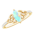 Natural Ethiopian Opal Diamond Engagement Ring with Celtic Knot AAA - Rosec Jewels