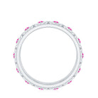 Rosec Jewels-Lab Created Pink Sapphire Wedding Band with Celtic Details