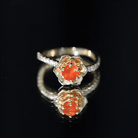 1/2 Ct Fire Opal Flower Engagement Ring with Diamond AAA - Rosec Jewels
