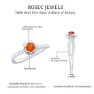 1/2 Ct Fire Opal Flower Engagement Ring with Diamond AAA - Rosec Jewels