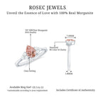 Pear Shaped Morganite Solitaire Ring with Diamond Trio Morganite - ( AAA ) - Quality - Rosec Jewels