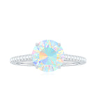 Real 8mm Ethiopian Opal Diamond Engagement Ring with Certificate AAA - Rosec Jewels
