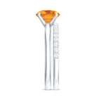 Natural Citrine Wedding Bridal Ring Set with Diamond AAA - Rosec Jewels