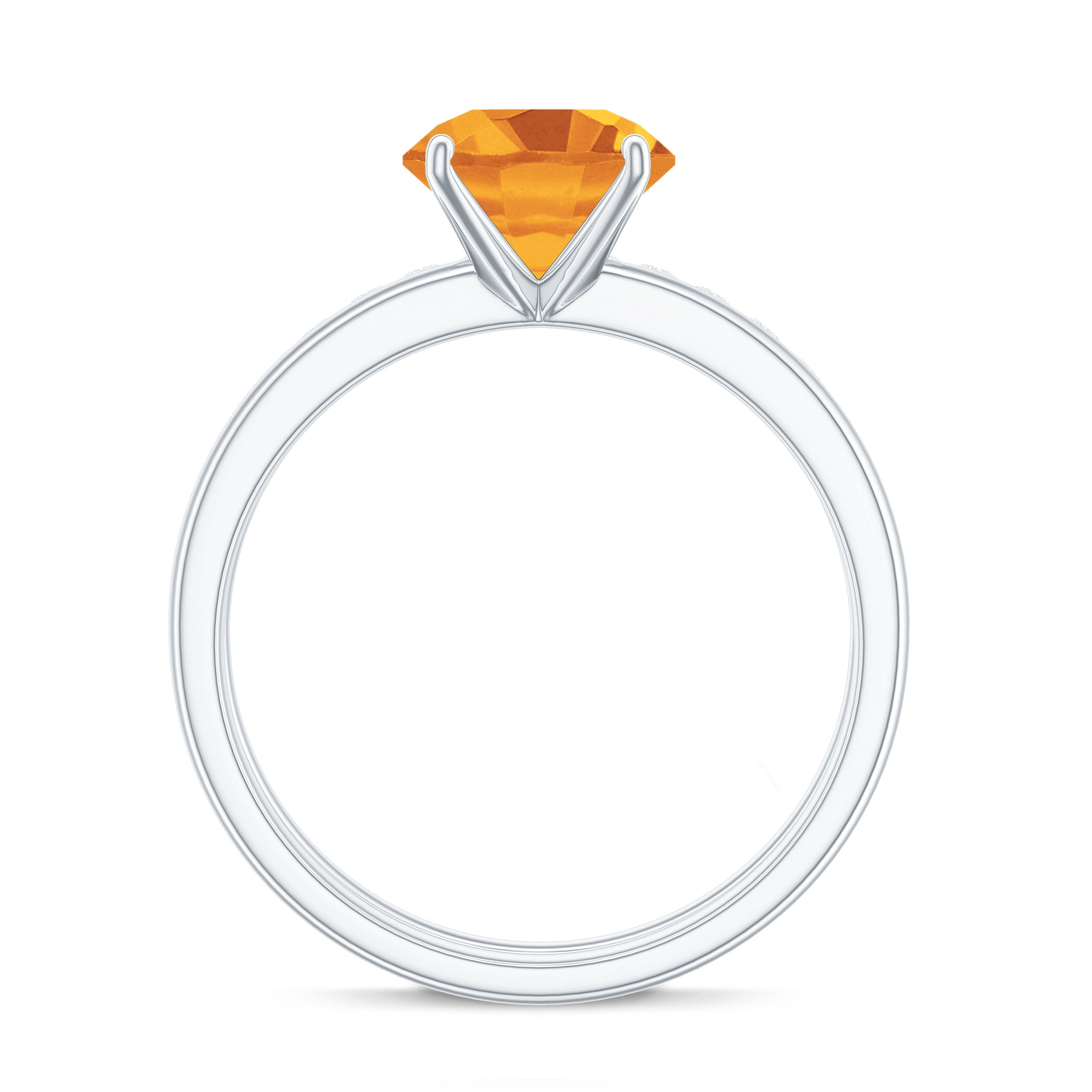 Rosec Jewels-Natural Citrine Wedding Bridal Ring Set with Diamond