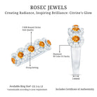 Certified Natural Citrine Diamond Half Eternity Band for Anniversary AAA - Rosec Jewels