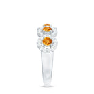 Certified Natural Citrine Diamond Half Eternity Band for Anniversary AAA - Rosec Jewels
