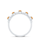 Certified Natural Citrine Diamond Half Eternity Band for Anniversary AAA - Rosec Jewels