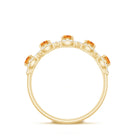 Certified Natural Citrine Diamond Half Eternity Band for Anniversary AAA - Rosec Jewels
