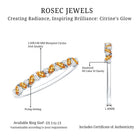 Genuine Marquise Citrine Half Eternity Ring with Diamond AAA - Rosec Jewels