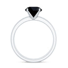Natural 8mm Black Onyx Solitaire Engagement Rings with Diamond Enhancer AAA - Rosec Jewels