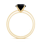 Natural Black Spinel Wedding Engagement Ring Set with Diamond AAA - Rosec Jewels