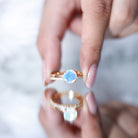 Natural 2 Carat Ethiopian Opal Diamond Solitaire Engagement Wedding Ring Set AAA - Rosec Jewels
