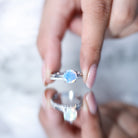 Natural 2 Carat Ethiopian Opal Diamond Solitaire Engagement Wedding Ring Set AAA - Rosec Jewels
