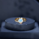 Natural 2 Carat Ethiopian Opal Diamond Solitaire Engagement Wedding Ring Set AAA - Rosec Jewels