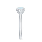 1.50 CT Moonstone Solitaire Engagement Ring with Diamond Trio AAA - Rosec Jewels