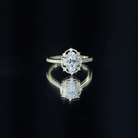 Genuine Sky Blue Topaz Vintage Engagement Ring in Gold Plated Silver AAA 14K Yellow Gold Plated Silver - Rosec Jewels