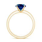 Rosec Jewels-8mm Round London Blue Topaz Solitaire Engagement Ring with Diamond Band
