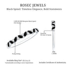 Rosec Jewels-Natural Marquise Black Spinel Diamond Half Eternity Ring