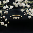 Rosec Jewels-Natural Marquise Black Spinel Diamond Half Eternity Ring
