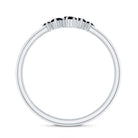 Certified Black Onyx Cluster Promise Ring for Her AAA - Rosec Jewels