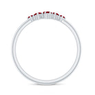 Natural Ruby Cluster Promise Ring for Women AAA - Rosec Jewels