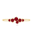 Natural Ruby Cluster Promise Ring for Women AAA - Rosec Jewels