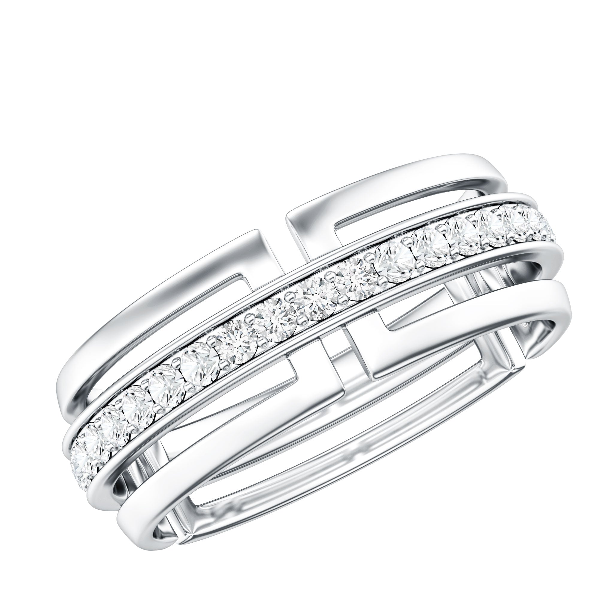Rosec Jewels-Moissanite Wedding Band in Pinpoint Setting