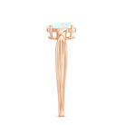 Natural Solitaire Ethiopian Opal Diamond Oval Engagement Ring With Pinched Shank AAA - Rosec Jewels