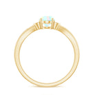 Natural Solitaire Ethiopian Opal Diamond Oval Engagement Ring With Pinched Shank AAA - Rosec Jewels