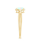 Natural Solitaire Ethiopian Opal Diamond Oval Engagement Ring With Pinched Shank AAA - Rosec Jewels