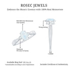 1 CT Oval Cut Moonstone Solitaire Ring with Diamond AAA - Rosec Jewels