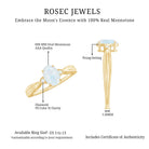 1 CT Oval Cut Moonstone Solitaire Ring with Diamond AAA - Rosec Jewels