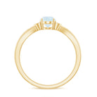 1 CT Oval Cut Moonstone Solitaire Ring with Diamond AAA - Rosec Jewels