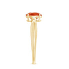 3/4 CT Oval Shape Fire Opal Engagement Ring with Diamond AAA - Rosec Jewels