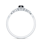 Nature Inspired Black Spinel Proposal Ring with Diamond AAA - Rosec Jewels